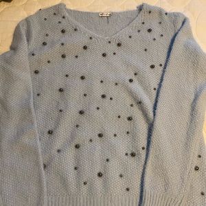 V-neck Light Blue Sweater